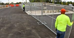 temporary fence installation