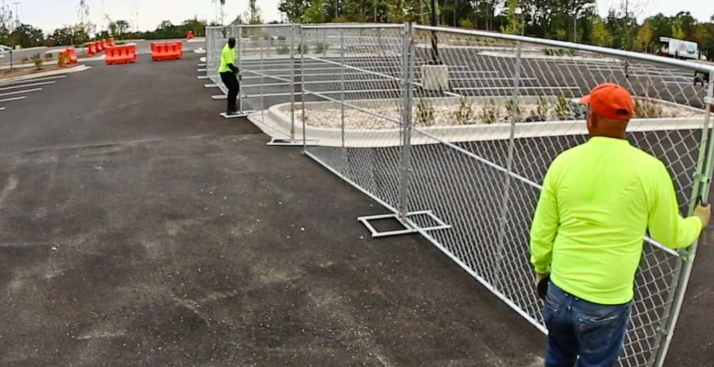 temporary fence installation